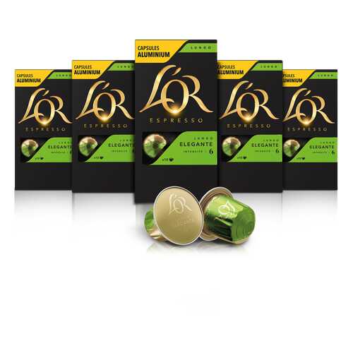 Набор кофе в капсулах L’OR Espresso Lungo Elegante 10 упаковок в Спар