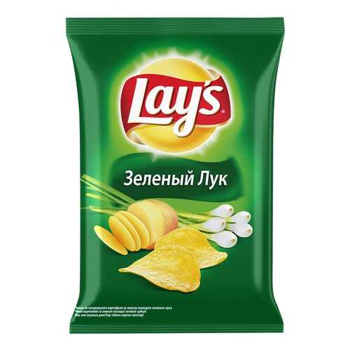 Чипсы Lay's из натурального картофеля молодой зеленый лук 90 г в Спар