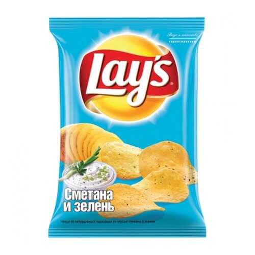 Чипсы Lay's из натурального картофеля сметана, зелень 90 г в Спар