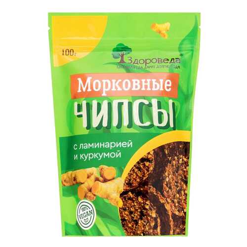 Чипсы морковные Здороведа с ламинарией и куркумой 100 г в Спар