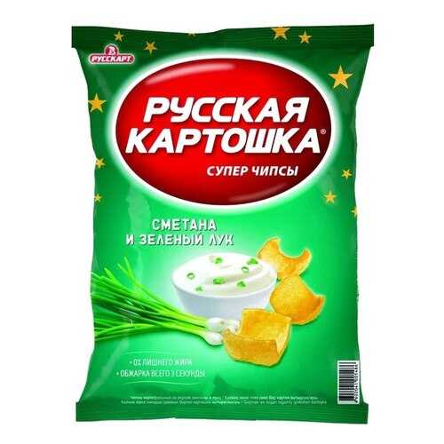 Чипсы Русская картошка Сметана и зеленый лук 50г в Спар