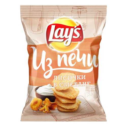 Картофельные чипсы Lay's из печи лисички в сметане 85 г в Спар