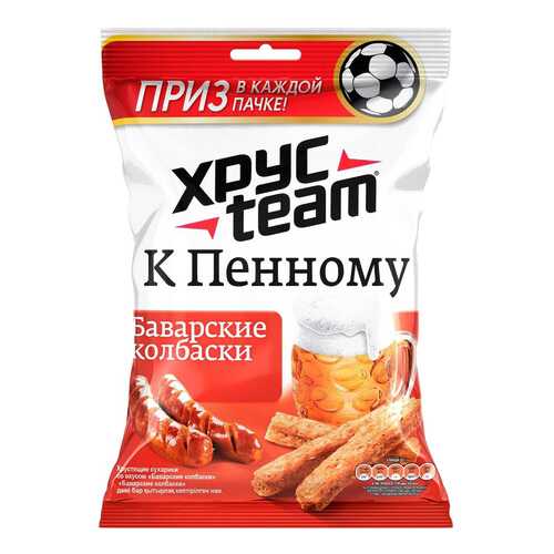 Сухарики Хрусteam к пенному баварские колбаски 90 г в Спар