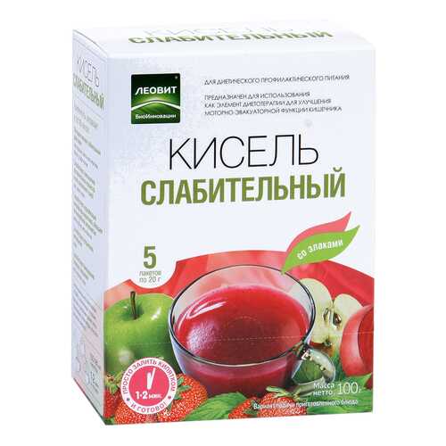 Кисель слабительный Леовит со злаками 20 г 5 штук в Спар