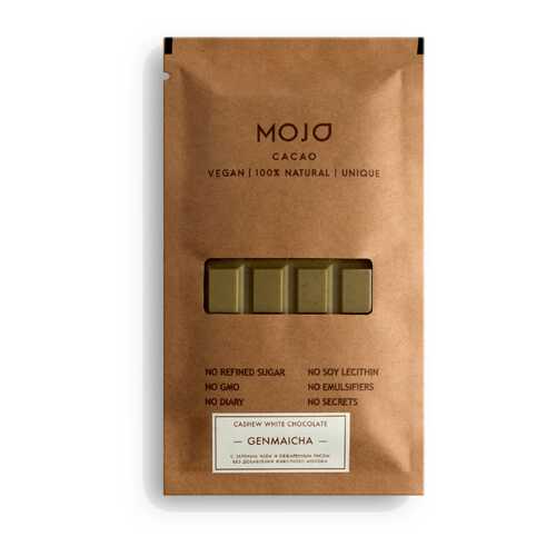Белый шоколад Mojo Cacao с зеленым чаем и обжаренным рисом genmaitcha в Спар