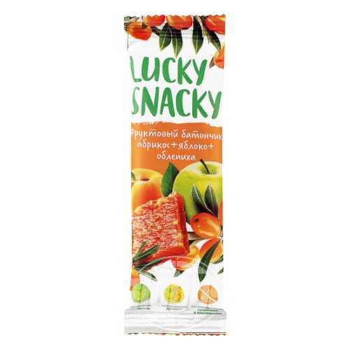 Батончик фруктовый Lucky Snacky с абрикосом яблоком и облепихой в Спар