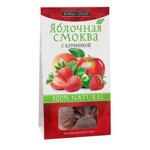 Смоква Живые снеки яблочная с клубникой 60 г в Спар