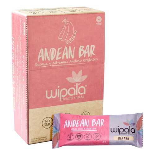Злаково-фруктовые батончики Wipala Snacks банан-киноа 16 шт по 35 г в Спар