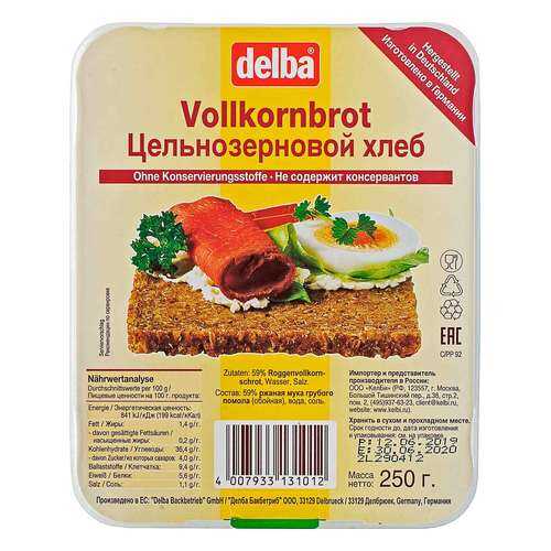 Хлеб DELBA Цельнозерновой 250г в Спар