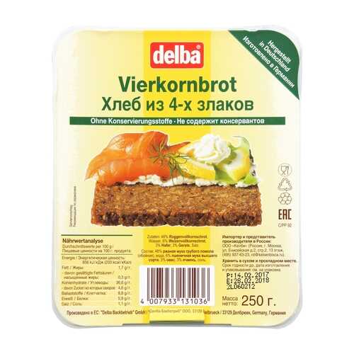 Хлеб DELBA Цельнозерновой из 4-х злаков 250г в Спар