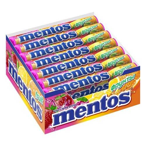 Драже Mentos фрукты жевательное 21*37 г в Спар