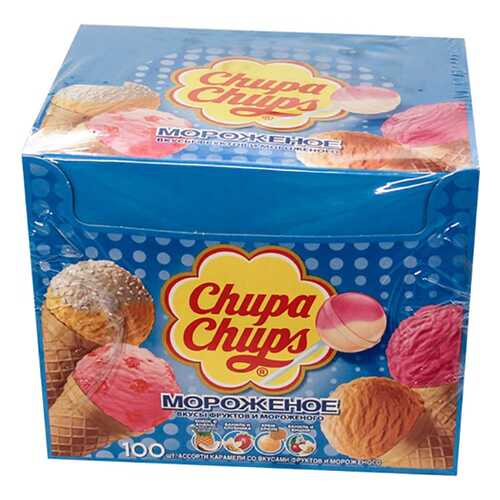 Карамель Chupa Chups мороженное ассорти 12 г 100 штук в Спар
