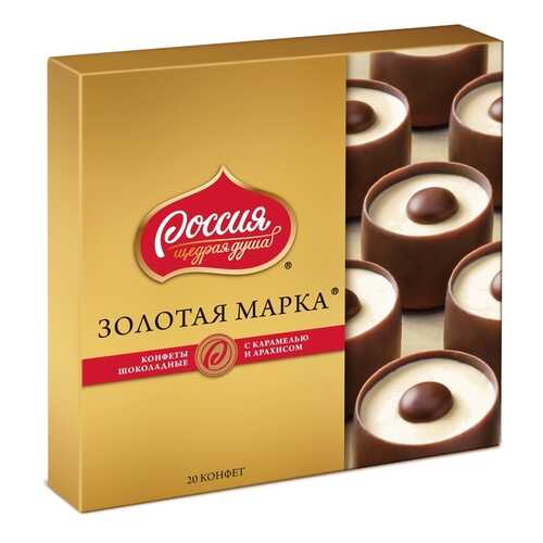 Конфеты шоколадные Золотая Марка с карамелью и арахисом 184 г в Спар