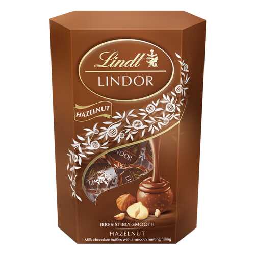 Набор конфет Lindt lindor молочный шоколад с кусочками фундука 200 г в Спар