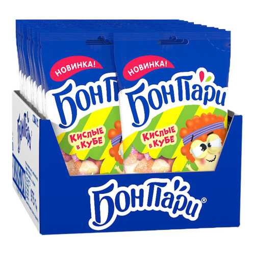 Суфле Бон Пари кислые в кубе со вкусом фруктов 15 шт по 65 г в Спар