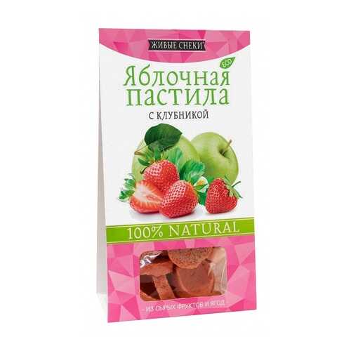 Пастила Живые снеки яблочная с клубникой 35 г в Спар
