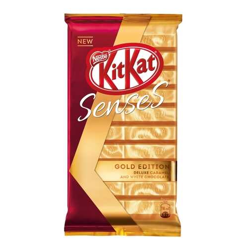Карамельный белый и молочный шоколад KitKat Senses Gold Edition Deluxe Caramel 112 г в Спар