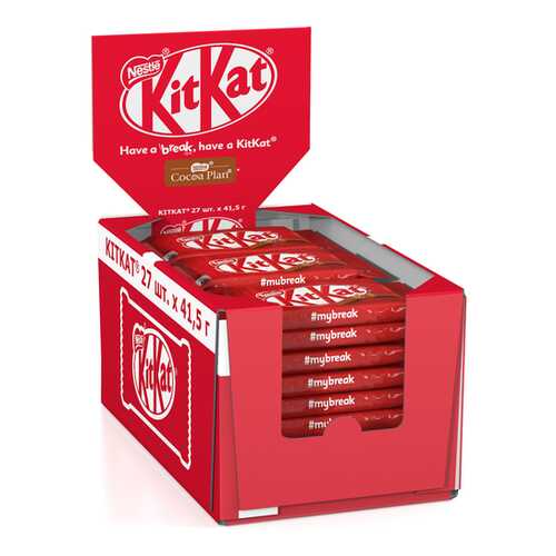 Молочный шоколад KITKAT с хрустящей вафлей 27 шт по 41.5 г в Спар
