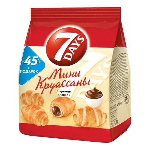 Круассаны-мини 7 Days с кремом какао 105 г в Спар