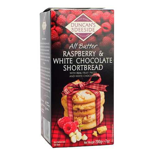 Печенье Duncan’s of Deeside с малиной и белым шоколадом 200 г в Спар