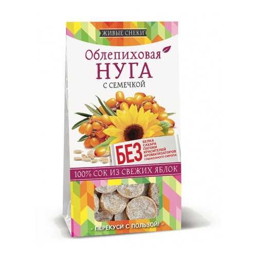 Нуга облепиховая Живые снеки с семечкой 4*90 г в Спар