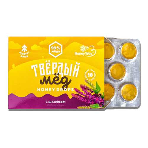 Карамель Твердый мед медовая c шалфеем 30 г в Спар