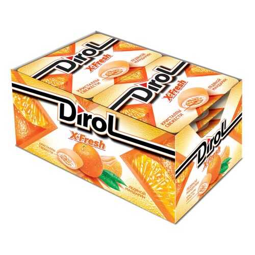 Жевательная резинка Dirol X-Fresh ледяной мандарин 12 шт в Спар
