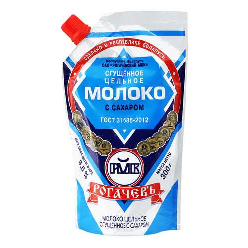 Молоко Рогачевъ сгущенное с сахаром гост 8.5% 300 г в Спар
