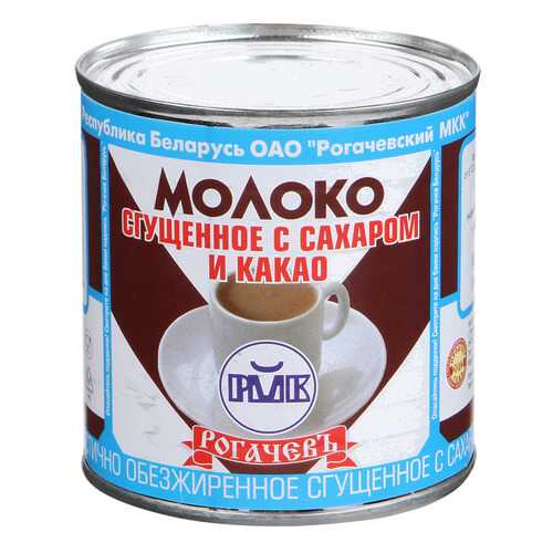 Молоко Рогачев сгущенное с сахаром и какао 380 г в Спар