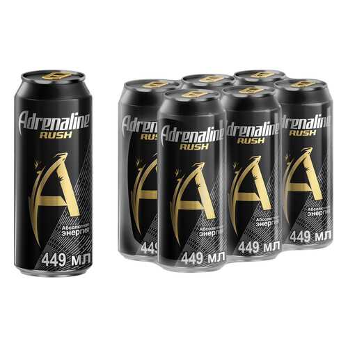 Энергетический напиток Adrenaline rush в упаковке 6*0.449 л в Спар