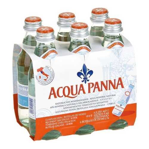Вода минеральная Acqua Panna столовая негазированная стекло 6 шт по 0.25 л в Спар