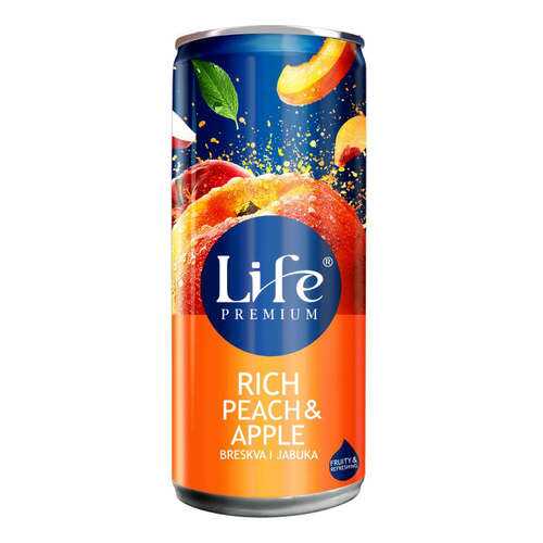 Сок яблочно-персиковый Life Premium Румяный персик 0.25 л в Спар